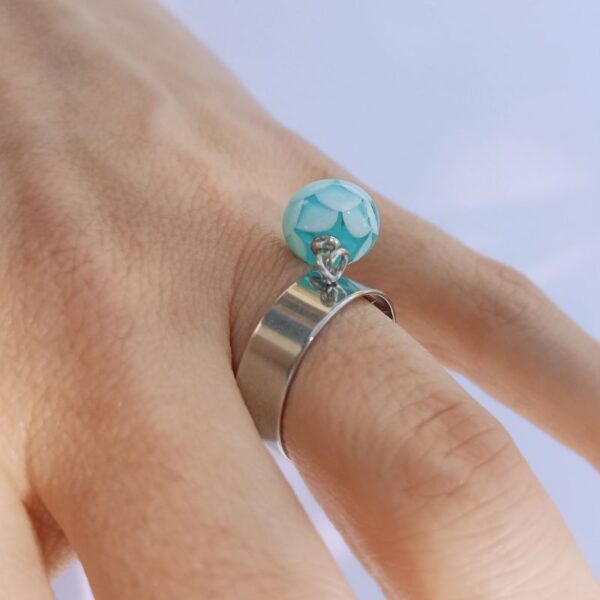 bague fine perle evanescente turquoise 026 mon petit uni-verre