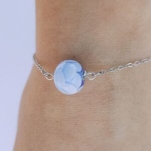 bracelet maille perle evanescente marine 056 en verre de Murano