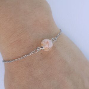 bracelet maille perle ondine orange 072 en verre Murano