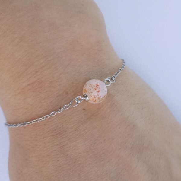 bracelet maille perle ondine orange 072 en verre Murano