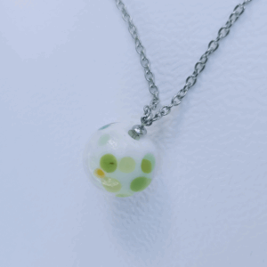 collier long perle céleste végétal en verre de Murano