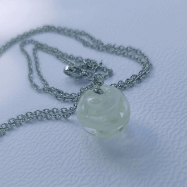 collier long perle flamboyante blanc 204 Murano