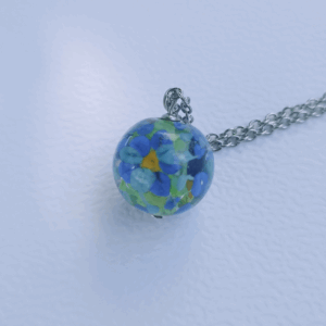 collier long perle fleurie marine 240 228 en verre de Murano