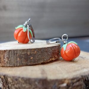 Boucles d’Oreilles Citrouille – Collection Automne