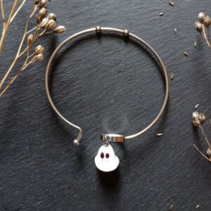 bracelet charms fantôme en verre de Murano mon petit uni-verre pour halloween