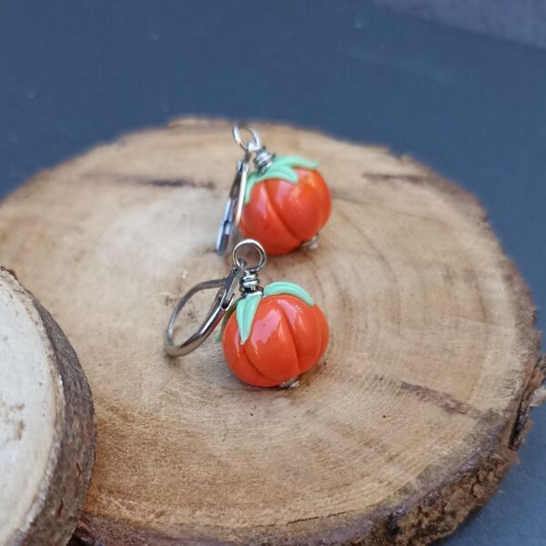 Boucles d’Oreilles Citrouille – Collection Automne – Image 3