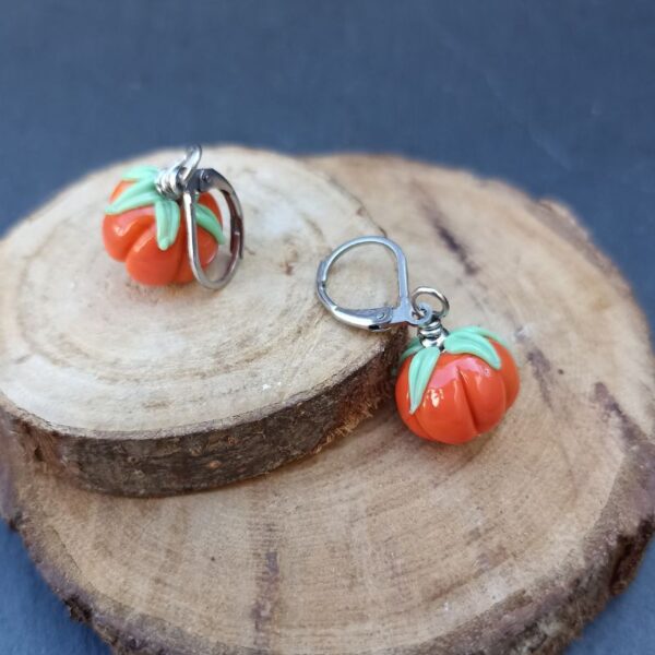 Boucles d’Oreilles Citrouille – Collection Automne – Image 5