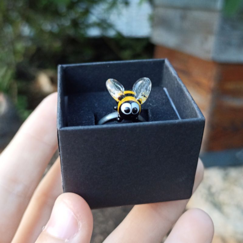 Bague Abeille en verre filé – Collection Jardin – Image 6
