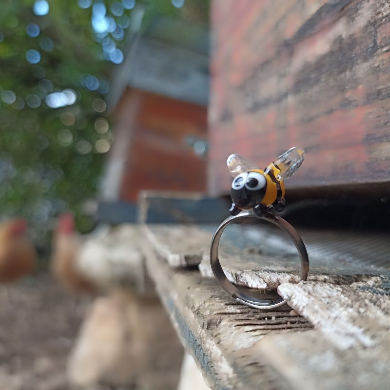 Bague Abeille en verre filé – Collection Jardin – Image 2