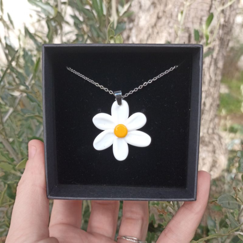 Collier Marguerite en verre filé – Collection Jardin – Image 2