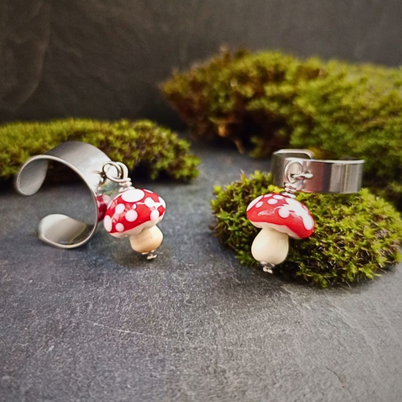 Bague Pampille Champignon Amanite en verre filé – Collection Jardin – Image 9